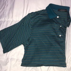 Teal/Blue/Green Striped Collared Polo